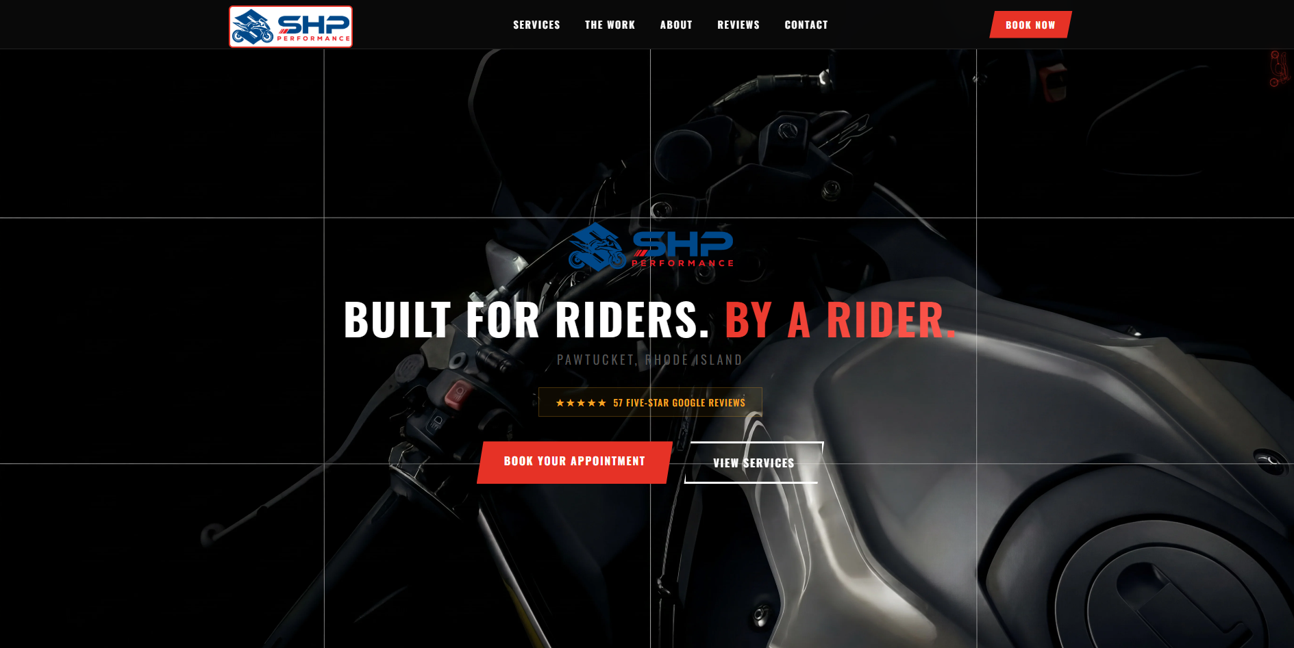 SHP Performance — Custom motorcycle mechanic website in Pawtucket, Rhode Island